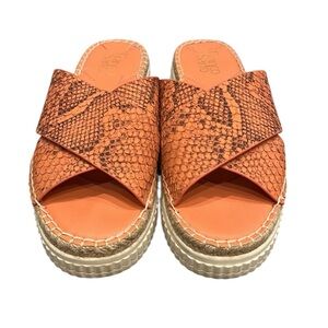 Franco Sarto | EUC Coral Platform Sandals in Snakeprint